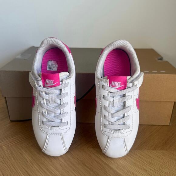 Nike Cortez Easyon White/Laser Fuchsia Toddler Sneakers - SZ 10 C - Picture 2 of 11